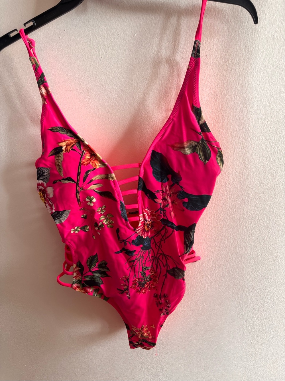 TiniBikini Neon Pink Floral One-Piece
